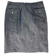 Calvin Klein Womens Size 6 Straight Skirt Workwear Casual Zip Pockets Back Zip