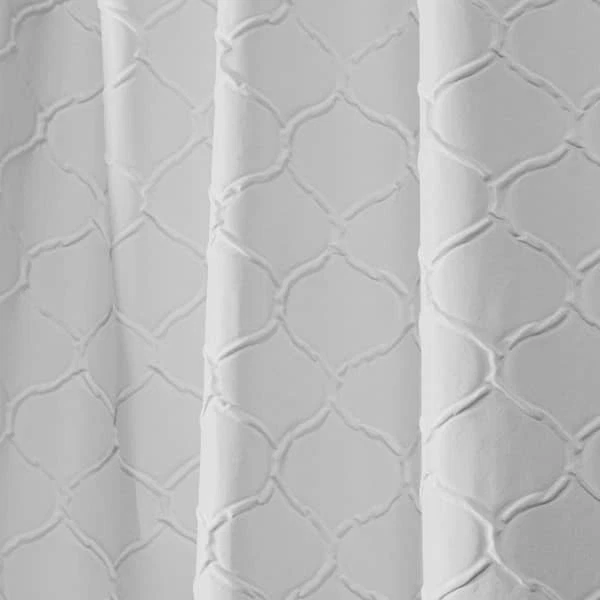 Usado en Excelente Condición 4 Paneles Nicole Miller Enrejado Matelasse ¡Pestaña Oculta Gris Paloma Transparente! Foto 3 de 4