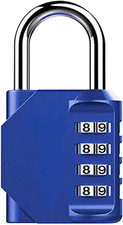 4 Digit Combination Lock Blue Waterproof Metal Resettable for School Gym Locker
