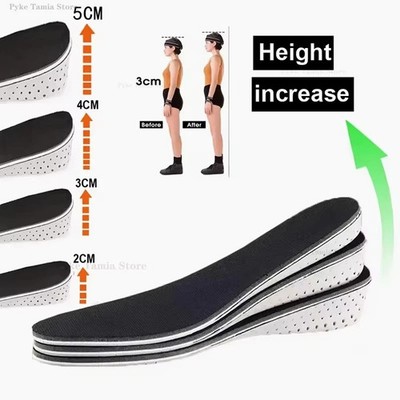 Höhenerhöhung Einlegesohlen Herren Damen unsichtbar Fersenlift höhere Schuheinlagen 2-5cm