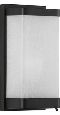 Progress Lighting 1-Light Linen Glass Black Wall Sconce