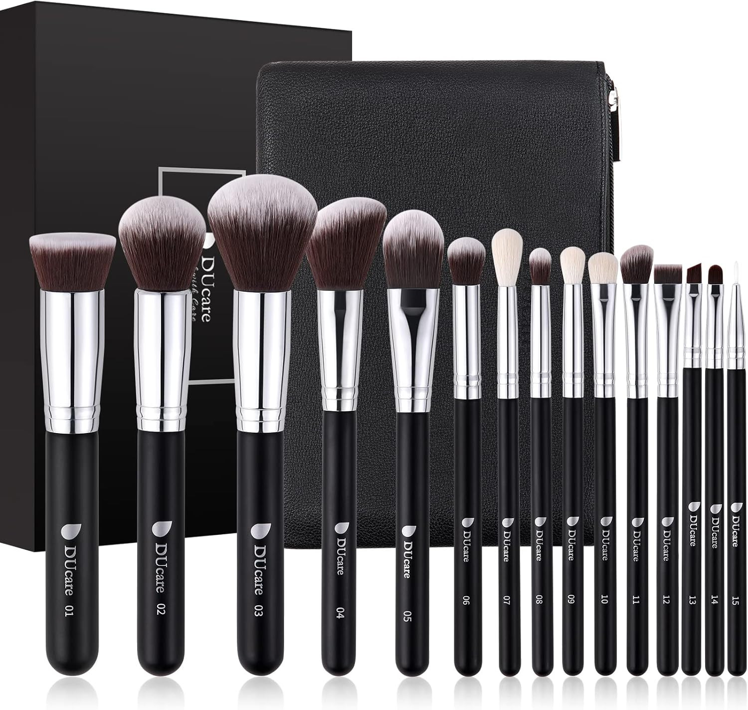 Pennelli Make up Set 15Pcs - Pennelli Trucco Professionali Alta Qualità