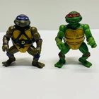 Vintage 1988 TMNT Donatello & Michelangelo Soft Head Figures