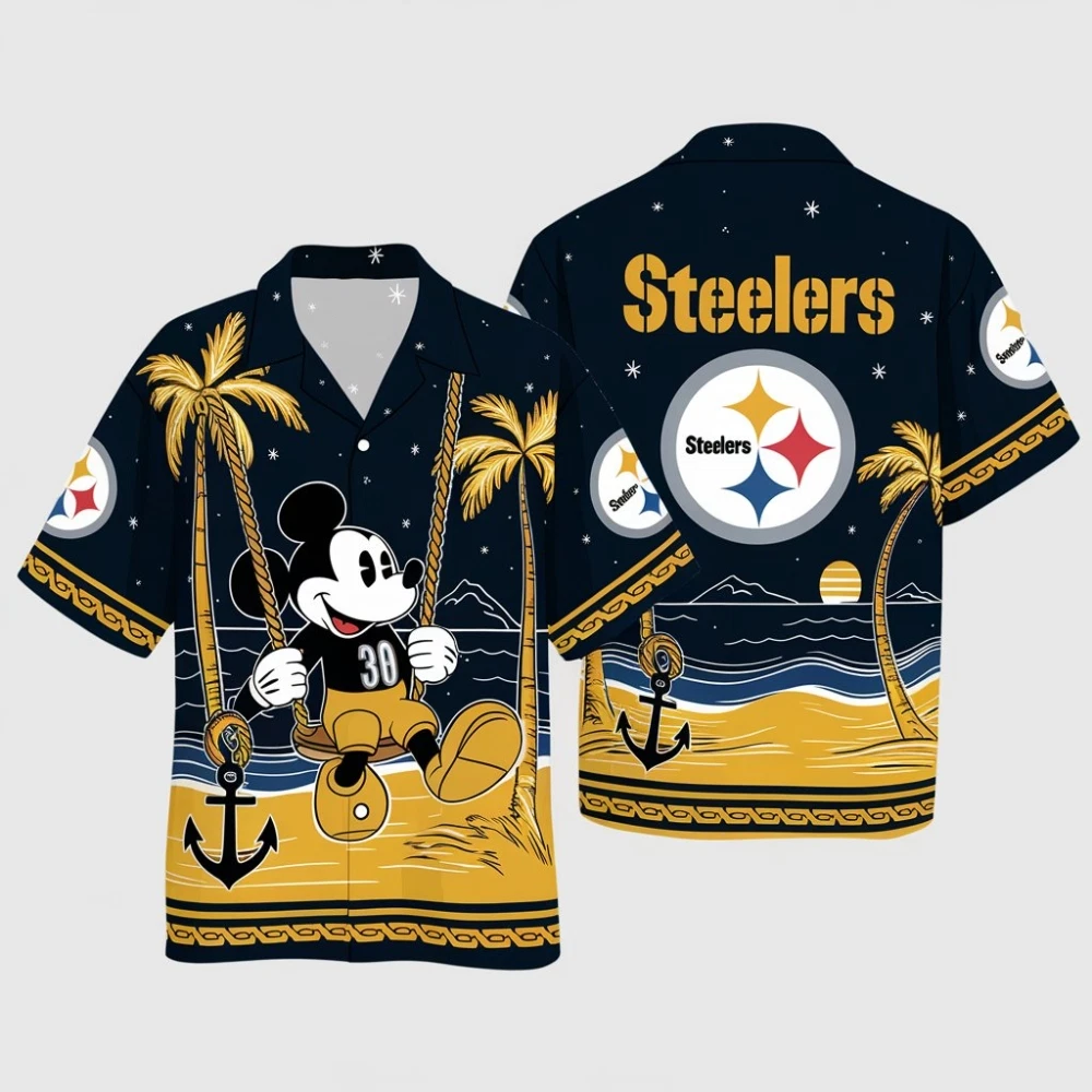 Pittsburgh Football Mickey Mouse Hawaiian Shirt