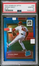 2022 PANINI DONRUSS OPTIC BLUE #42 JOSIAH GRAY 57/75 PSA 10