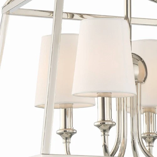 Crystorama Sylvan 16" Wide Nickel Open Cage Ceiling Light with Shades - Picture 6 of 6