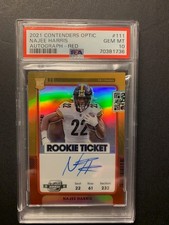 2021 Contenders Optic Najee Harris RC Red Rookie Ticket RPS Auto #8/99 PSA 10