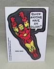 1976 IRON MAN STICKER Topps vintage Marvel Super Heroes comic book hero card