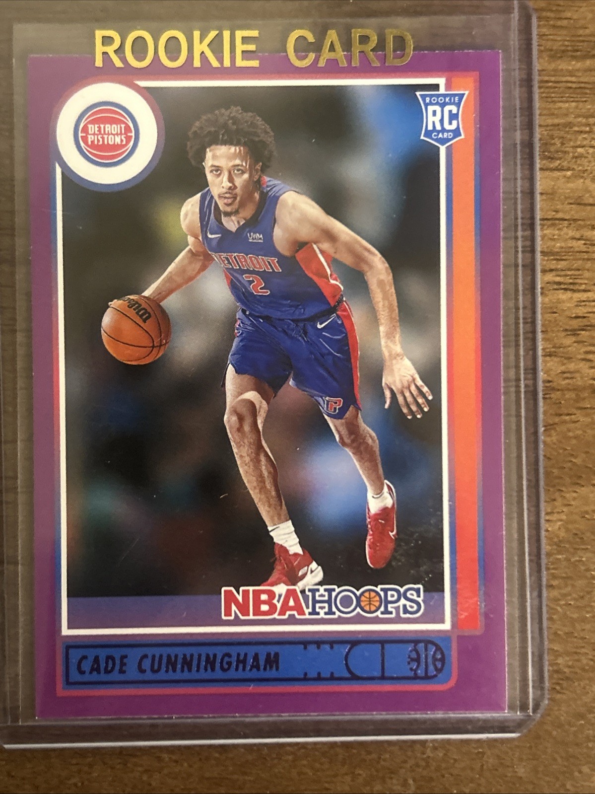 2021 NBA Hoops Cade Cunningham #201 Purple RC SP Detroit Pistons