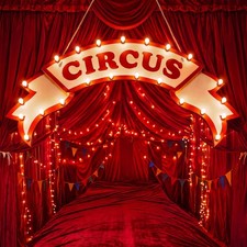 Circus Party Decorations Red Light up Carnival Sign 39.4"x19.7"