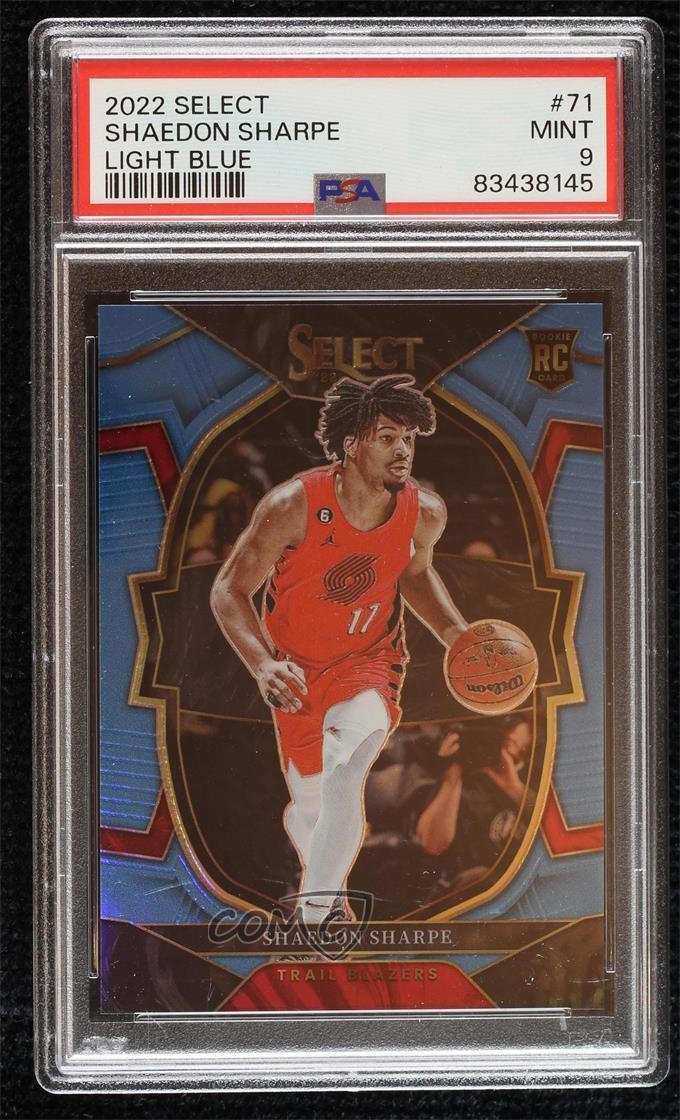 2022 Select Concourse Light Blue Prizm /299 Shaedon Sharpe #71 PSA 9 MINT 14t3