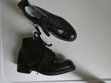 Vintage Italian Military Parade Boots Black Leather 1967 Issue - Size 7  EU40