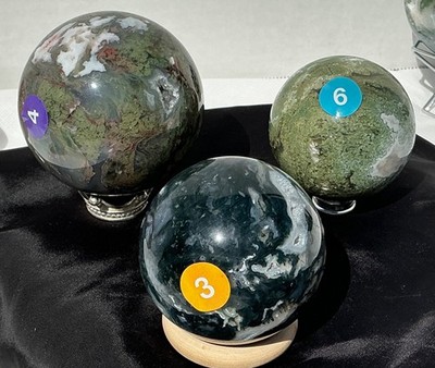 Beautiful & Different Moss Agate Spheres Healing Decor Art- Sold separately