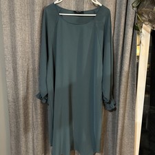 Women’s Nine West Dress Bluish Green Long Sleeve Size Extra Large