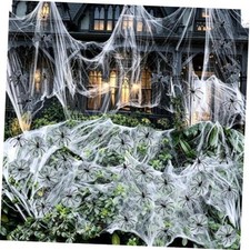 Halloween Spider Web Decoration, 1000 sqft, 100 Fake Spiders
