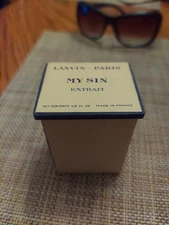 1/2 Ounce Bottle Of LANVIN My Sin  Extrait Made In France 3/4 Full With Box.