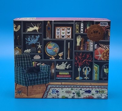 Eeboo Piece & Love 1000 Piece Jigsaw Puzzle   Cozy Study Black Cat Art   NEW