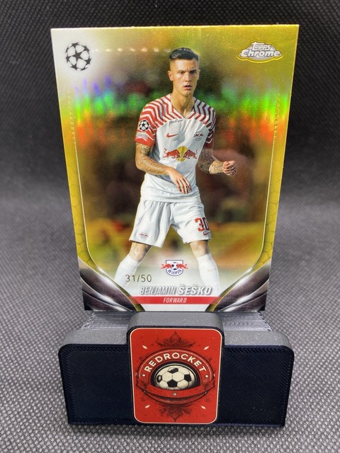 Topps Chrome UCL 23/24 Benjamin Sesko Gold Refractor /50 #46 RB Leipzig