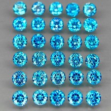 Certified 6 mm AAA Natural 12 Pcs Blue Aquamarine Round A Loose Gemstone Lot