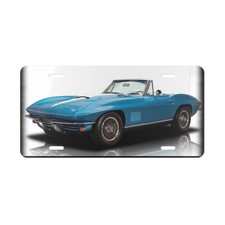 Iconic 1967 Chevrolet Corvette C2 Sting Ray Custom Metal Front License Plate 