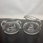 Steuben Glass SIGNED Vintage Crystal Creamer and Sugar Set