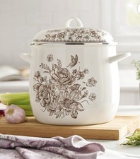 Pioneer Woman Agatha 12-Quart Enamel on Steel Stock Pot, Brown
