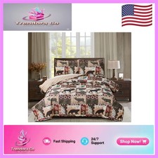 Unique Rustic King Size Bedspread - Lightweight Reversible Animal Print