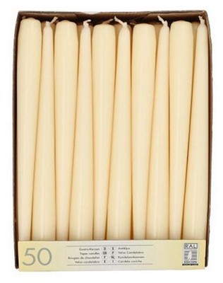 STARPAK Leuchterkerzen 22 mm creme 50er Pack