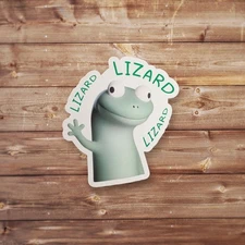 Funny Lizard Meme Sticker Lizard Vinyl Decal for Laptops/Water Bottle/Car Window
