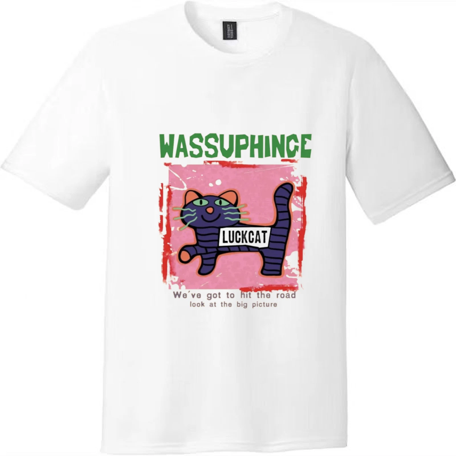 Wassuphinge Luckcat Graphic Unisex Tee