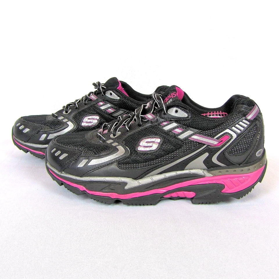 Zapatos Tenis Skechers Shape Ups 12360 Negro Púrpura Mujer Talla 8 Usados en Excelente Condición SIN PLANTILLAS Foto 3 de 4