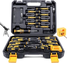 Magnetic Screwdrivers Set with Case, Amartisan 43-piece Includs Slotted, Phillip