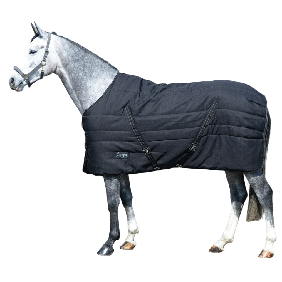 EQuest Stalldecke Ottawa für Pferde, schwarz - 400 g - 145 cm Pferde Decke Stall