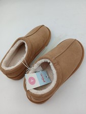 Cat  Jack Slippers Shoes Kids Size 4 Brown Nola Faux Fur Lined House Cozy