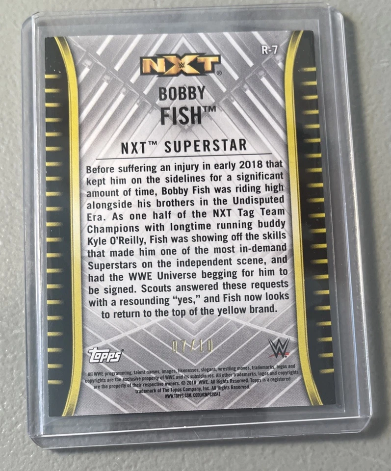 2018 Topps WWE NXT Bobby Fish /10 #R-7 Card - Image 2 of 3