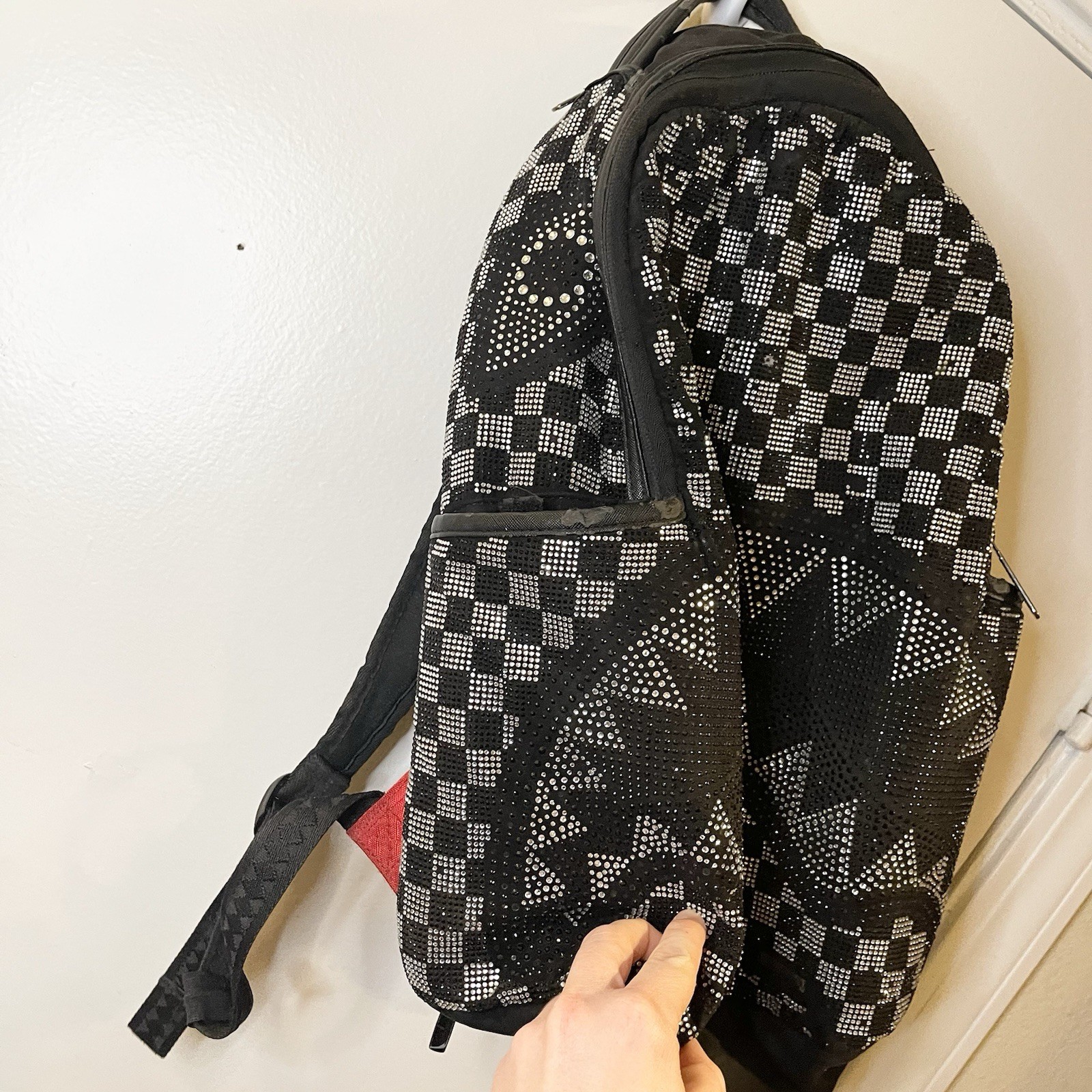 SPRAYGROUND Black Rhinestone Backpack TRINITY Che… - image 6