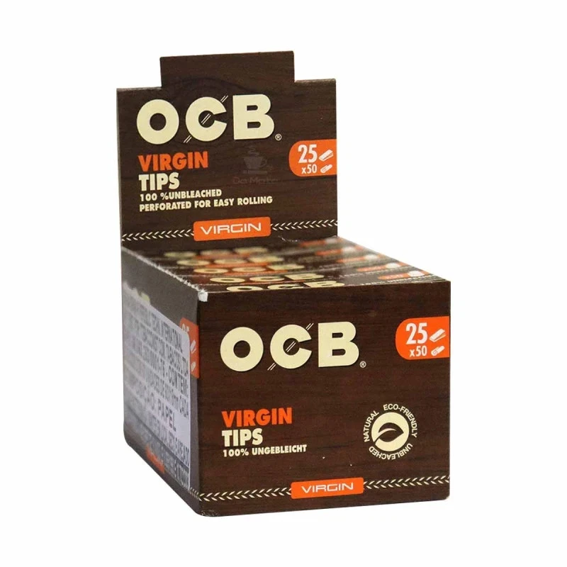 OCB Virgin Unbleached Filter Tips 25×50 – Natural Rolling Tips Box Pack - Image 2 of 4