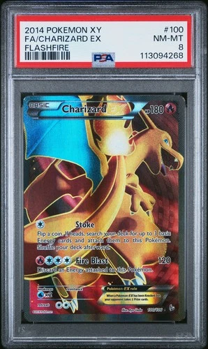 2014 POKEMON FLASHFIRE CHARIZARD EX #100 HOLO PSA 8 NM #113094268
