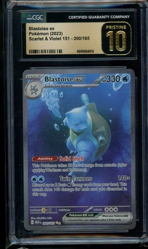 2023 Pokemon Blastoise Ex #200/165 Scarlet & Violet 151 SIR CGC 10 Pristine