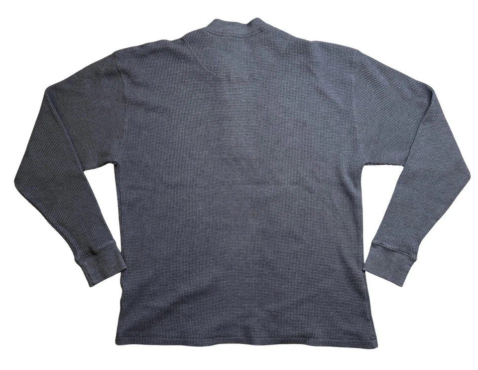Canyon Guide Outfitters Gray Waffle Henley Long Sleeve Winter Shirt Large - Image 2 of 4