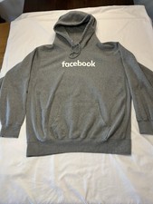 Facebook Pro Weave Hoodie Sweatshirt Adult XL Employee Gray VTG Y2K