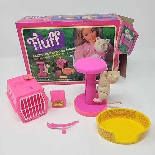 Mattel Fluff Barbie Cuddly Kitty No. 5524 Cat Carrier Vintage 1982 Vintage