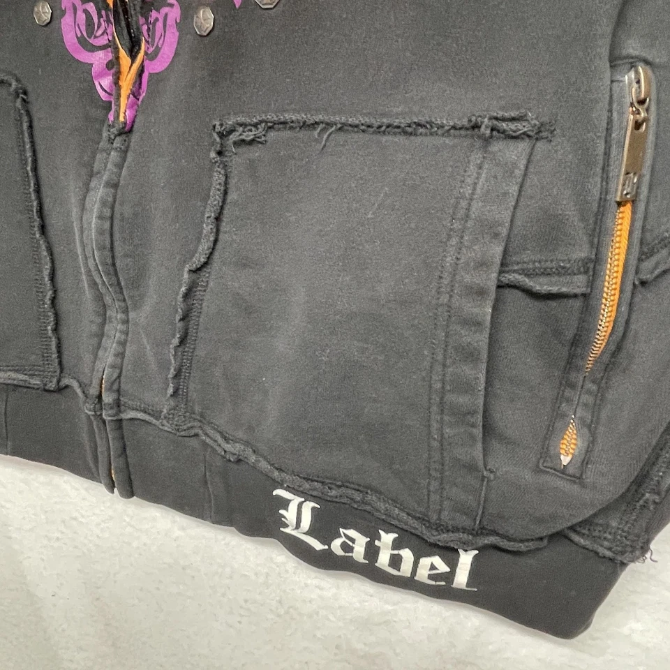 Blac этикетка куртка мужская 3XL черный фиолетовый оранжевый живой меч черепа розы панк молнии - Изображение 3 из 4