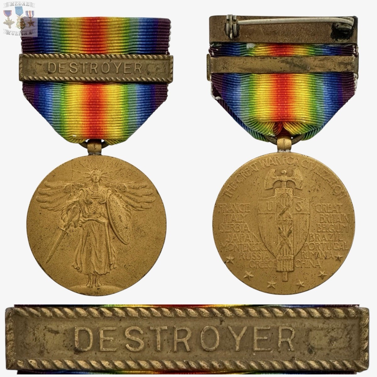 WW1 US NAVY VICTORY MEDAL DESTROYER CLASP BAR WORLD WAR I | eBay