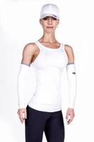 (24) Nebbia Damen Fitness Top 268 Weiß Gr. L Sport Tank Top Mesh Gym Shirt Neu
