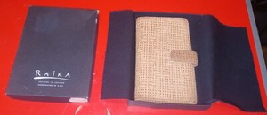 Raika Leather Checkbook Phonebook RF 117 Tan