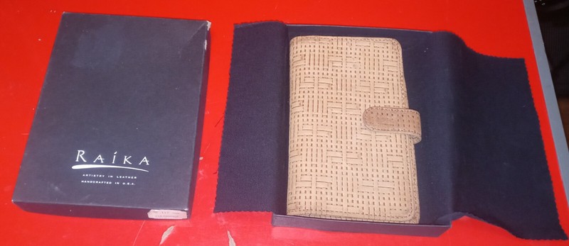 Raika Leather Checkbook Phonebook RF 117 Tan