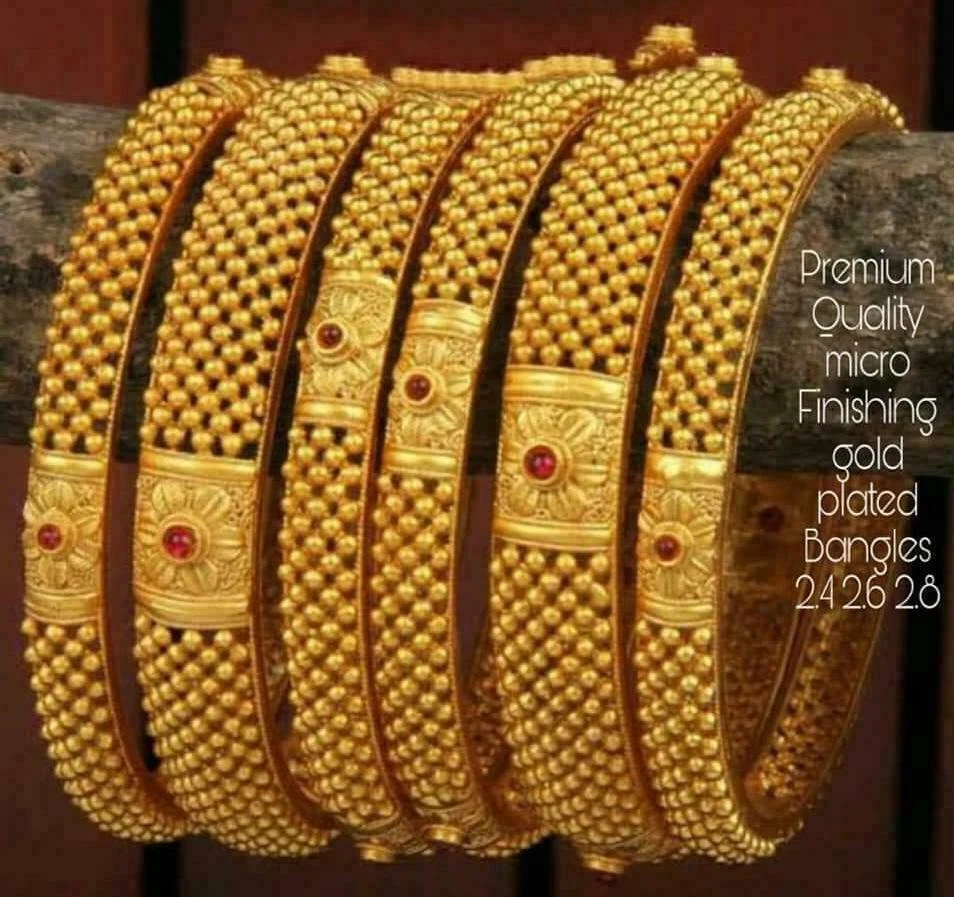 Gold plated pearl deals bangles