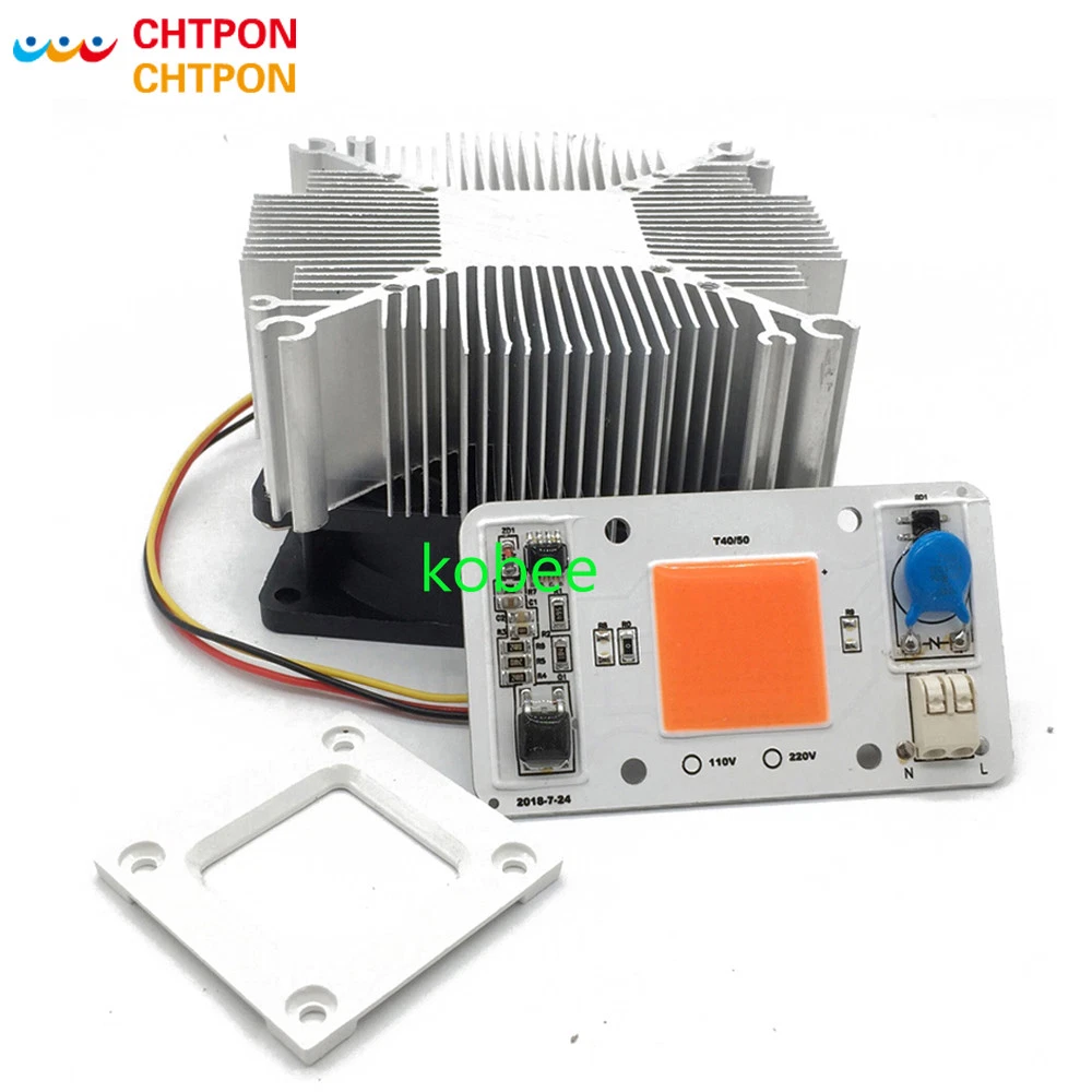 Dimmable LED COB Lamp Chip 50W with heatsink AC 110V 220V Input Smart IC  Driver