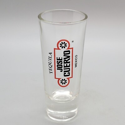 Jose Cuervo Tequila Mexico Shot Glass Shooter 3.5 Inches Tall Clear VGUC